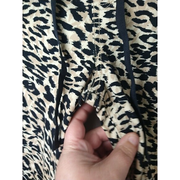 Lei Leopard Print Pullon Elastic Waist Drawstring Close Jeggings. Size M - Picture 5 of 13